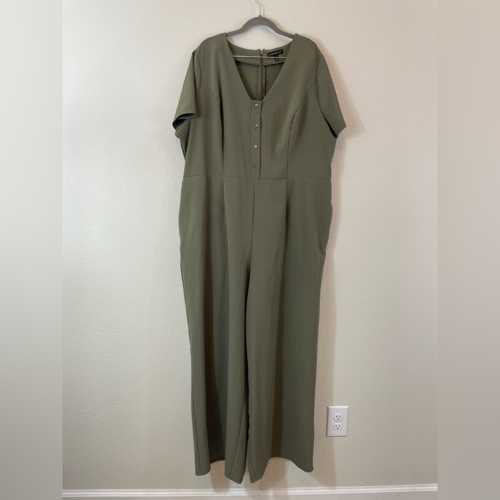 Lane Bryant green long jumpsuit size 20